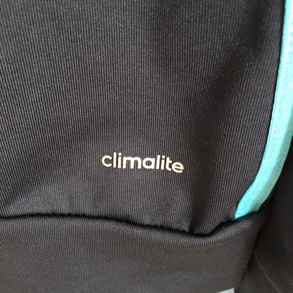 Adidas Women's Climalite Zip Up Jacket Navy Light Blue Stripes Lightweight Sz S - Picture 4 of 9